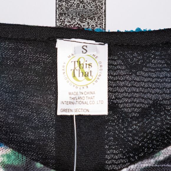 Mixed Media Colorful Art to Wear Top Women's Size SMALL Boho Abstract Patchwork - Picture 8 of 8